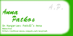 anna patkos business card